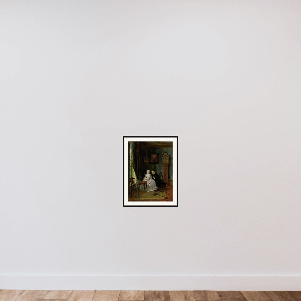 "Unseemly Love, perhaps a scene of the Widower Joost with Lucia, 2nd scene from the play ""De wanhebbelijke liefde"" by CJ van der Lijn " framed — shown to scale