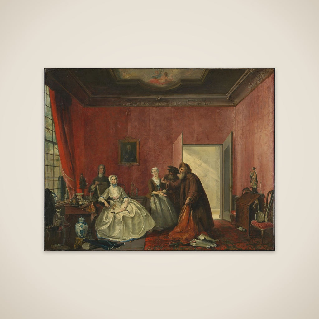 The Spendthrift or the Wasteful Woman, act III, scene V, from the Play by Thomas Asselijn (Joanna and the Polish Jewish Traders) unframed print