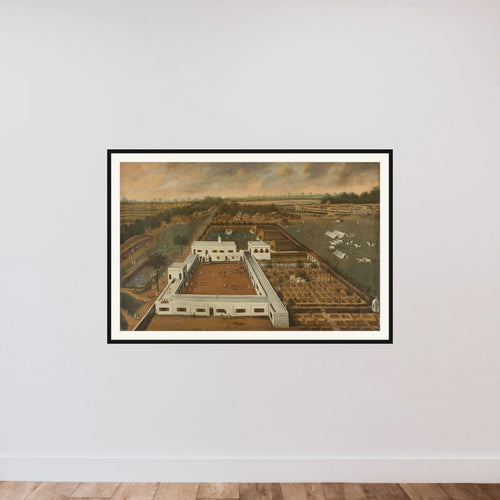 A Dutch Factory in Bengal, probably Cossimbazar framed — shown to scale
