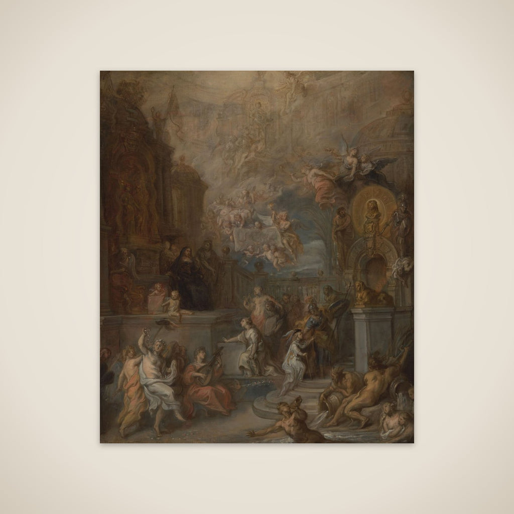 Allegory of the Farewell of William III from Amalia van Solms following the transfer of Regency to the States General unframed print