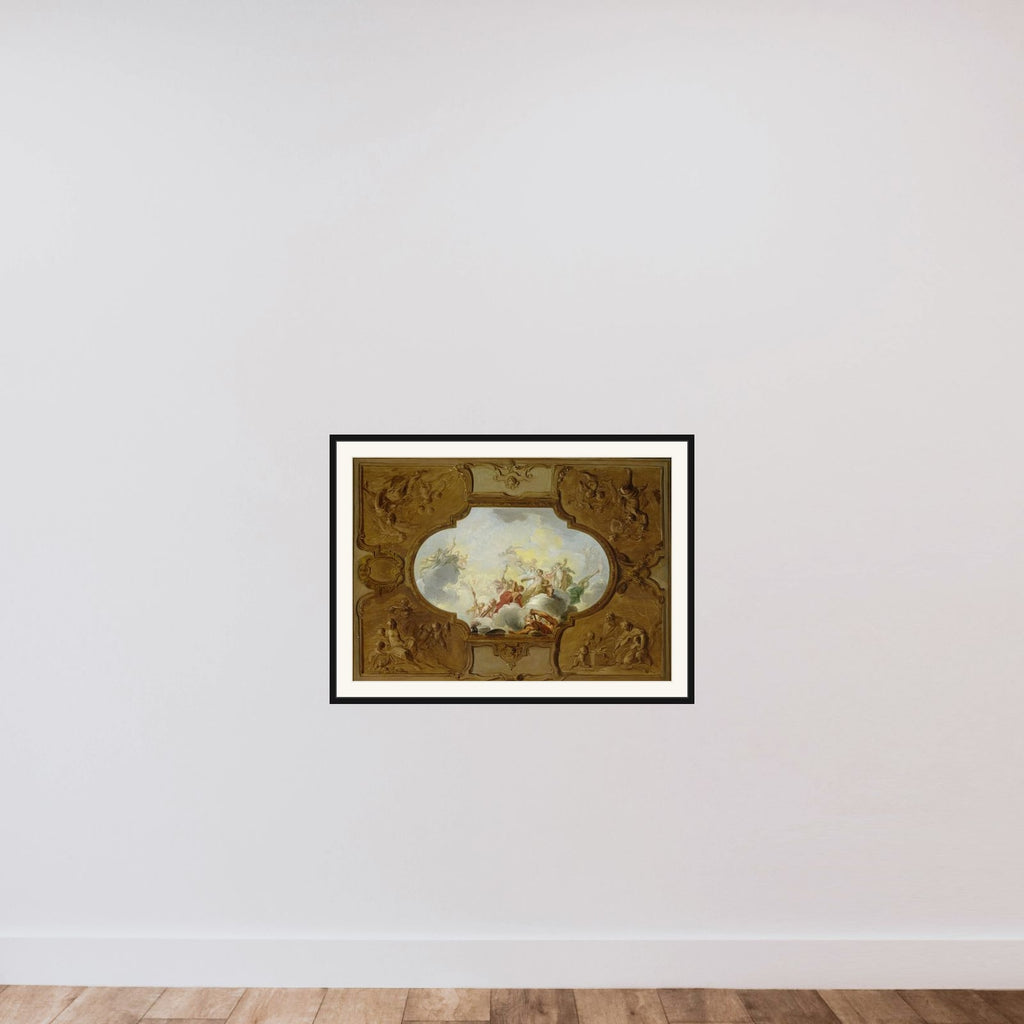 Design for a ceiling painting with the Apotheosis of Aeneas, in the corners the Four Seasons framed — shown to scale