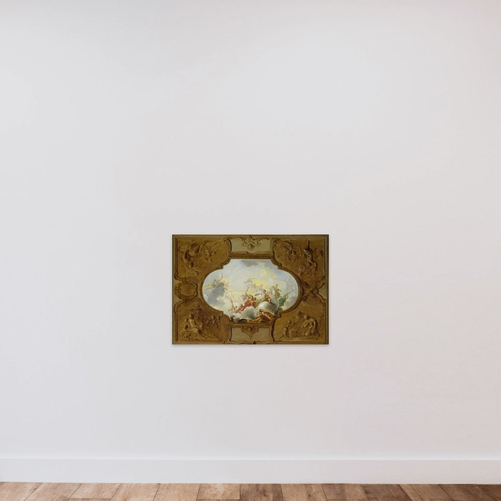 Design for a ceiling painting with the Apotheosis of Aeneas, in the corners the Four Seasons unframed — shown to scale