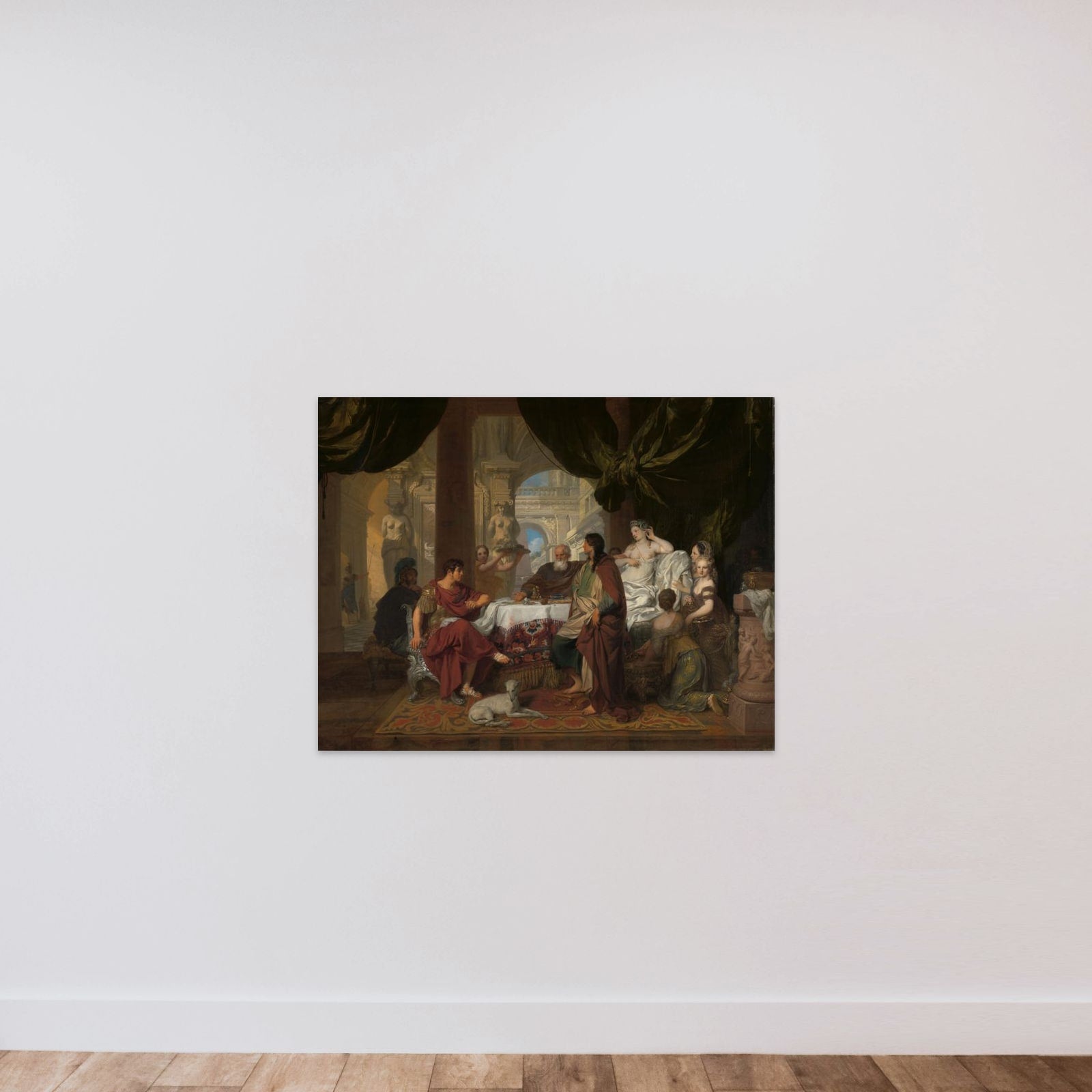 Cleopatra's Banquet unframed — shown to scale