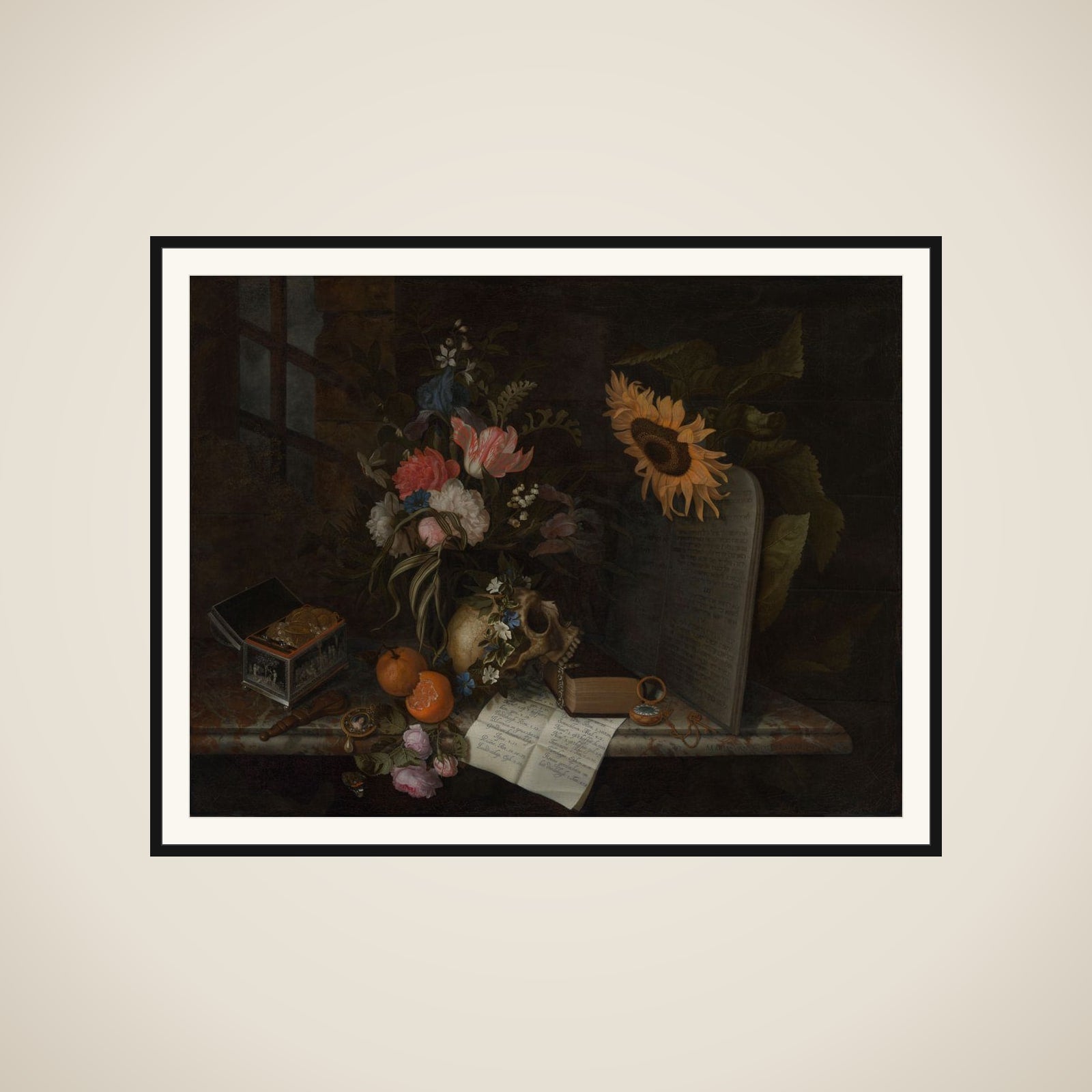 Vanitas stilleven framed
