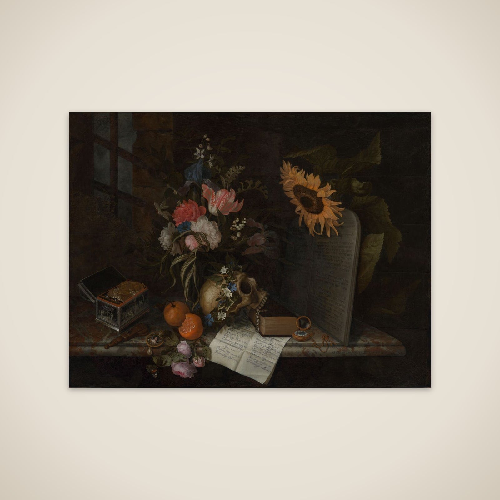 Vanitas stilleven unframed print