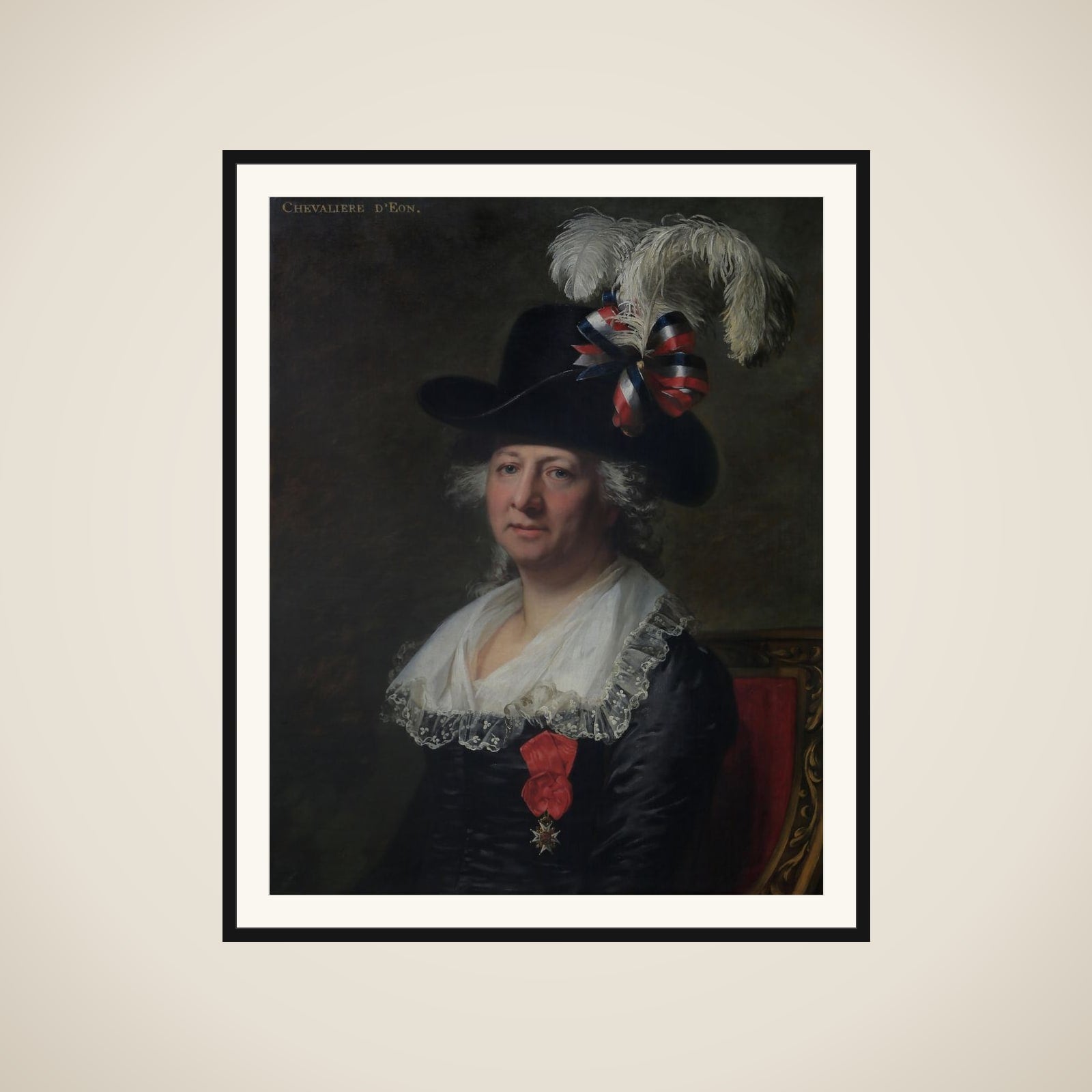 Portrait of Chevalier(ère) d’Éon framed