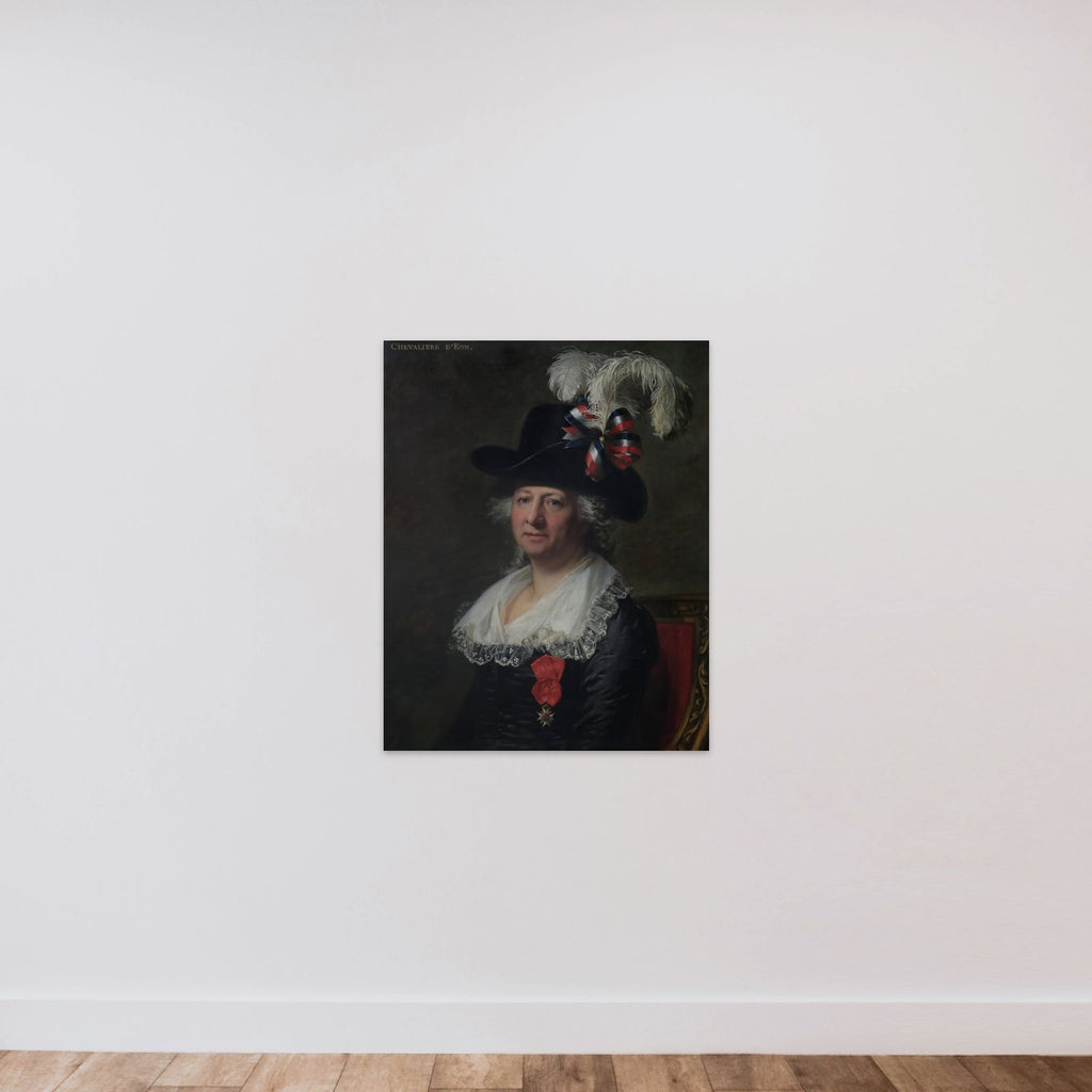 Portrait of Chevalier(ère) d’Éon unframed — shown to scale