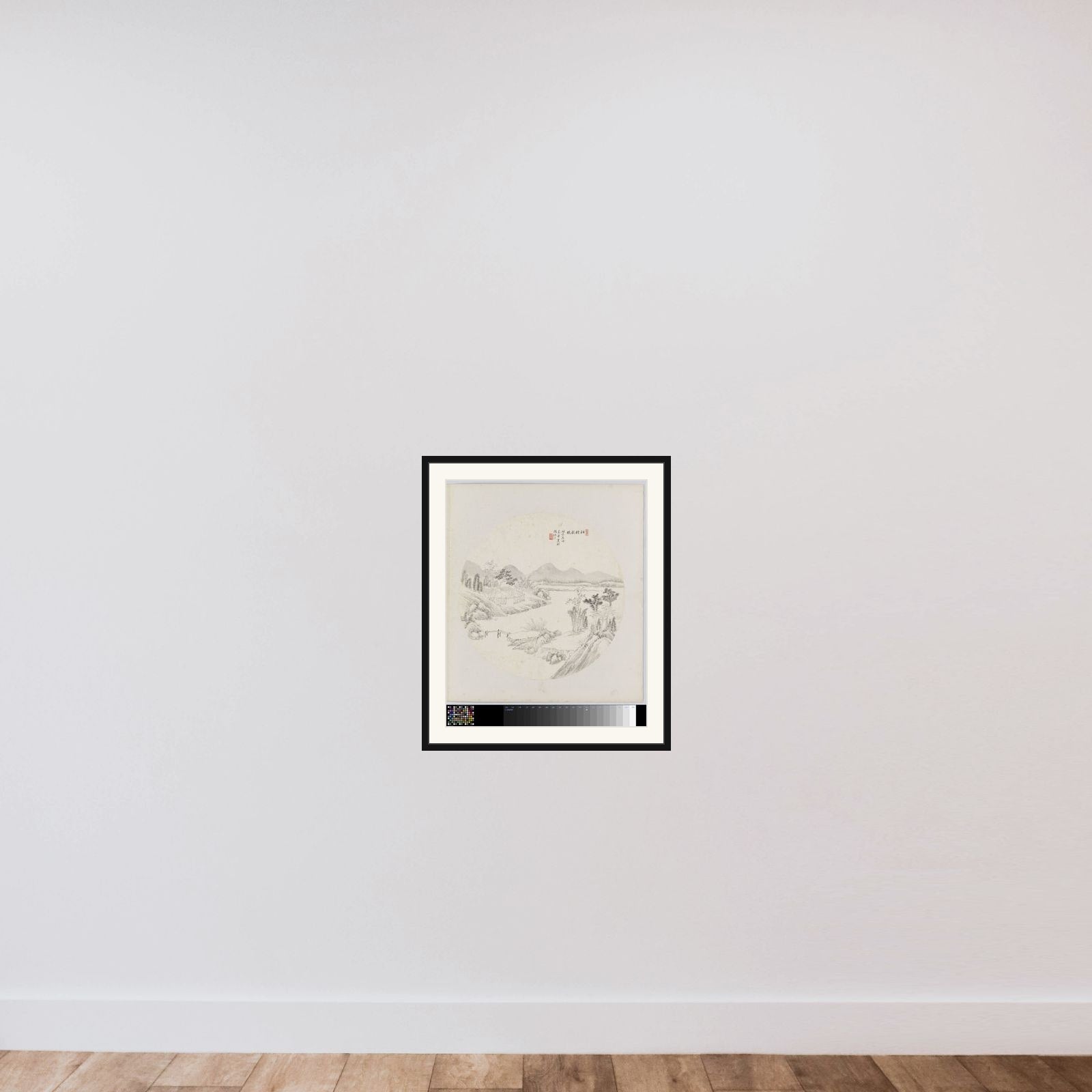 Albumblad framed — shown to scale