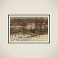 View of the Oosterpark, Amsterdam, in the Snow framed