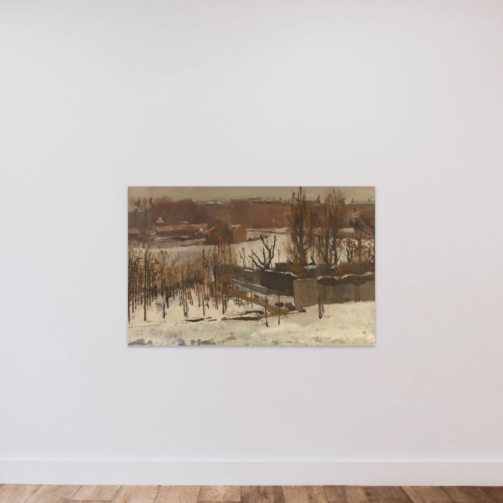 View of the Oosterpark, Amsterdam, in the Snow unframed — shown to scale