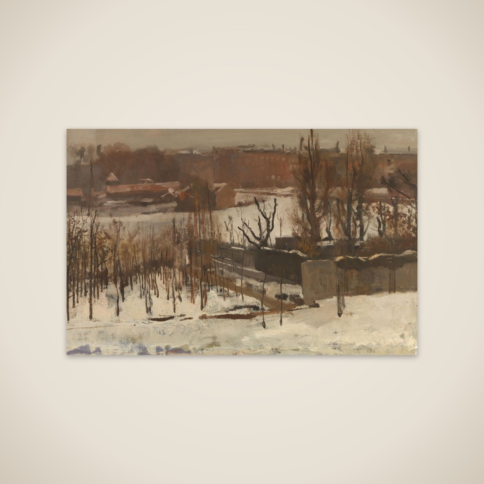 View of the Oosterpark, Amsterdam, in the Snow unframed print