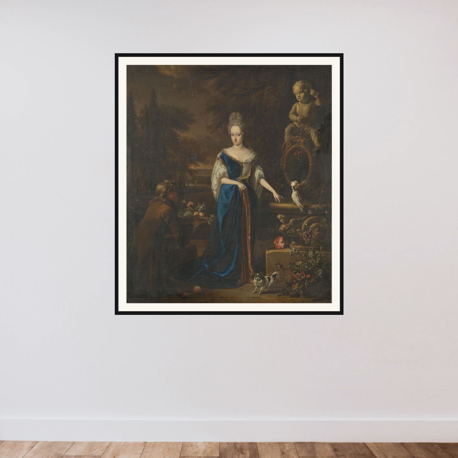 Portrait of Maria Cornelisz, Wife of Silvester van Tongeren framed — shown to scale