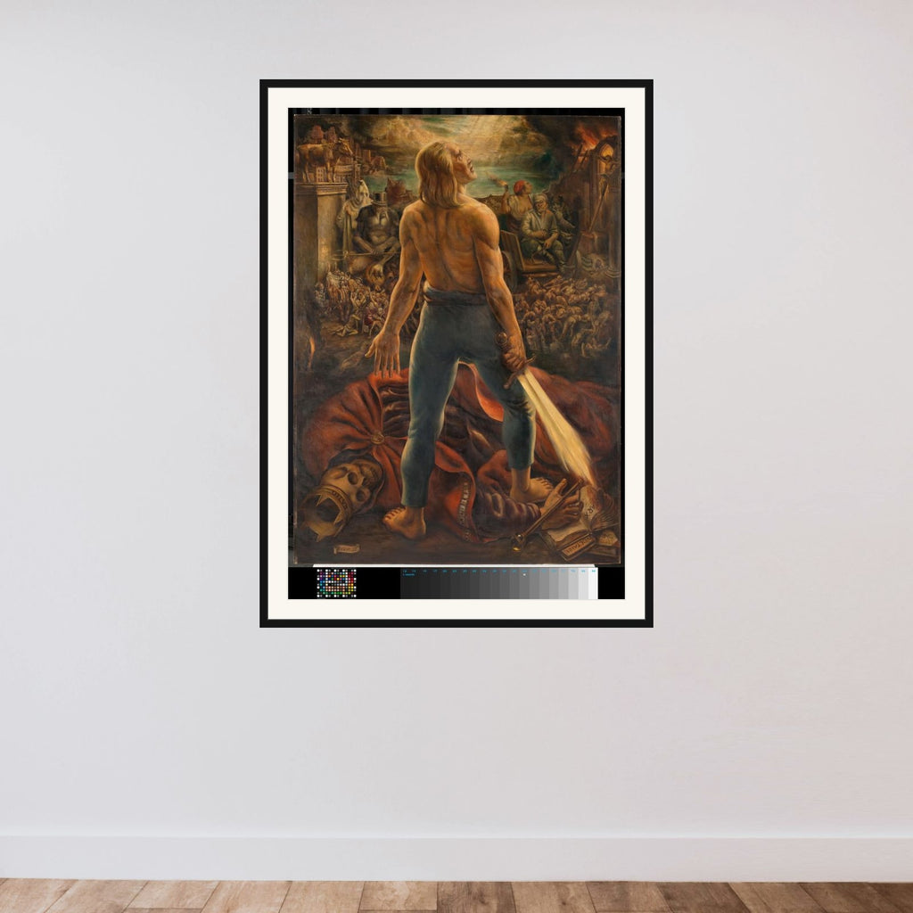 De Nieuwe Mens framed — shown to scale
