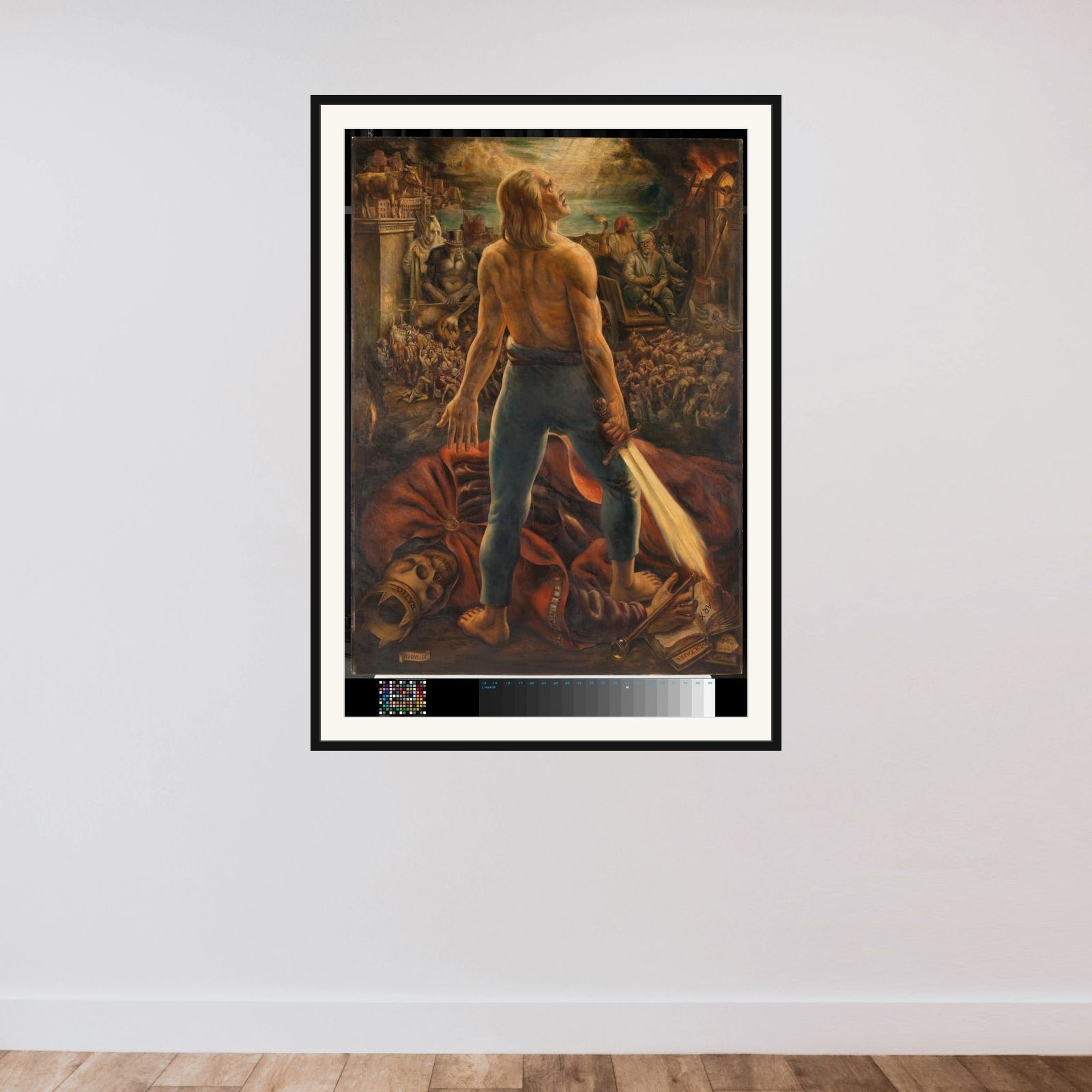 De Nieuwe Mens framed — shown to scale