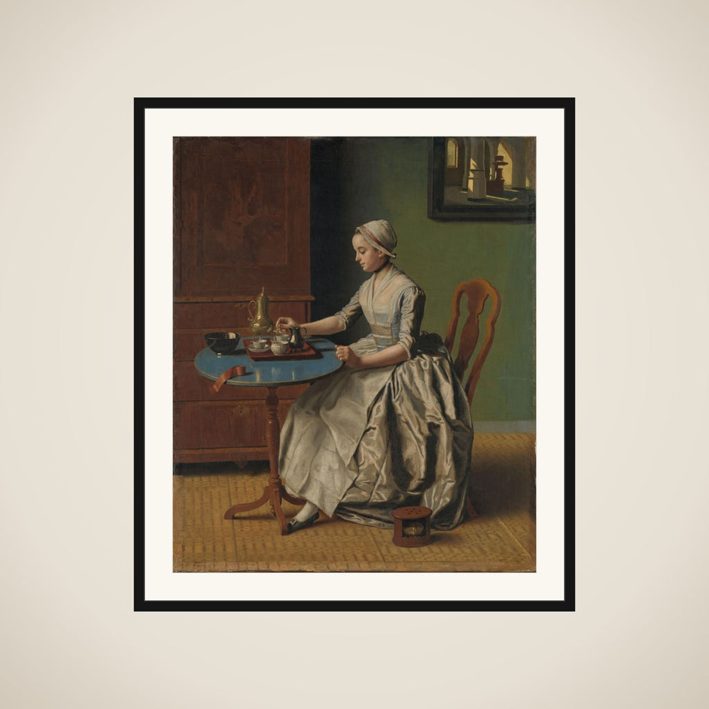 A Dutch Girl at Breakfast framed