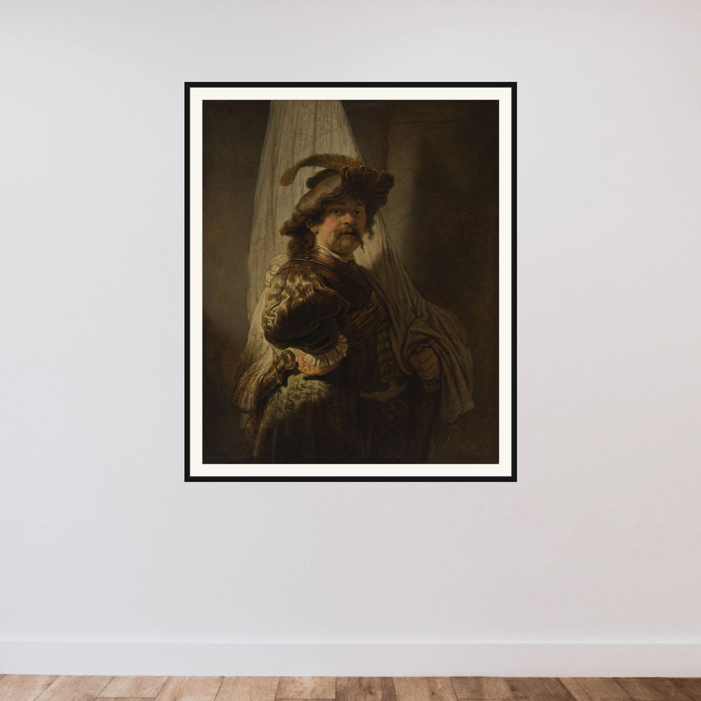 The Standard Bearer framed — shown to scale