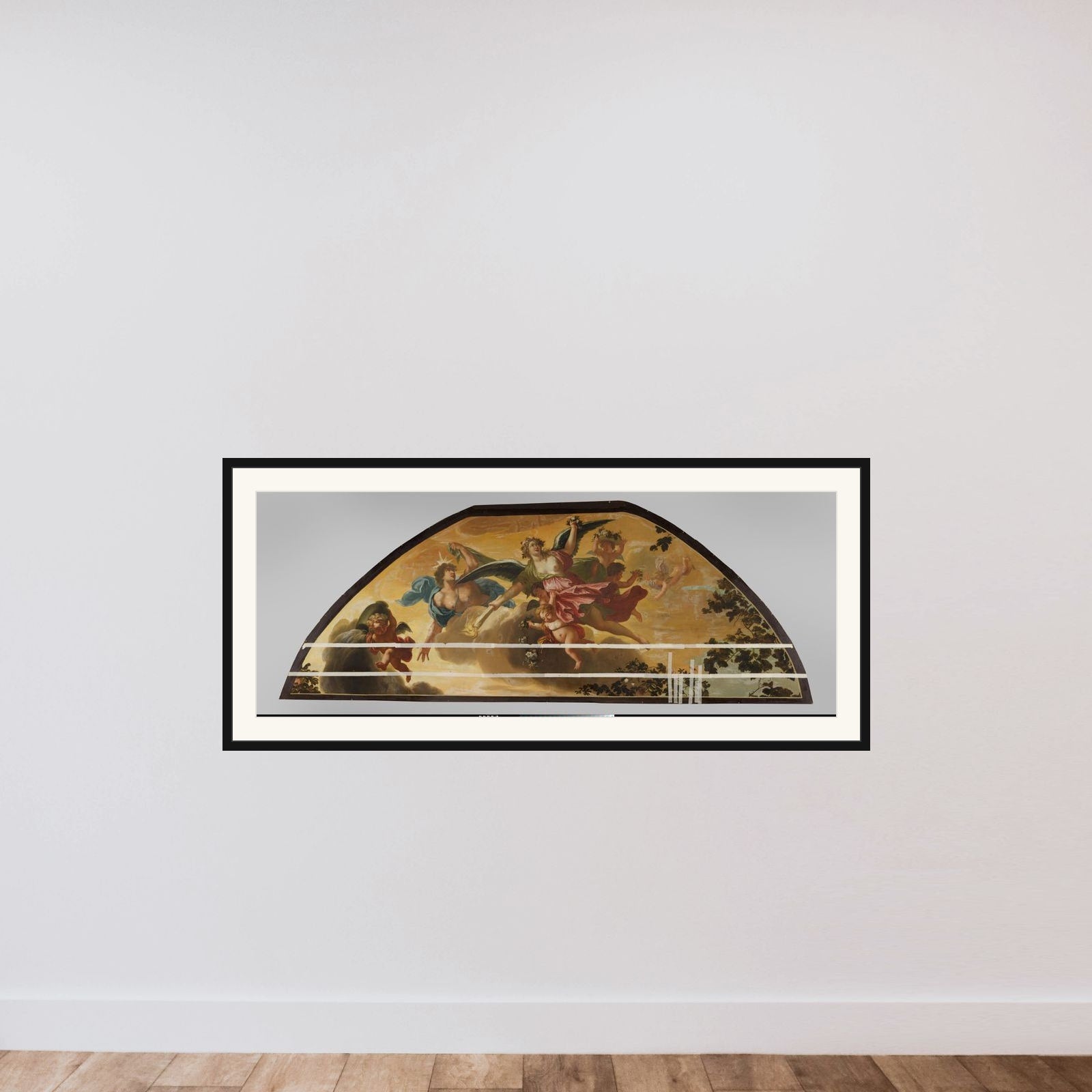 Plafondschildering met allegorische voorstelling van de Avond framed — shown to scale
