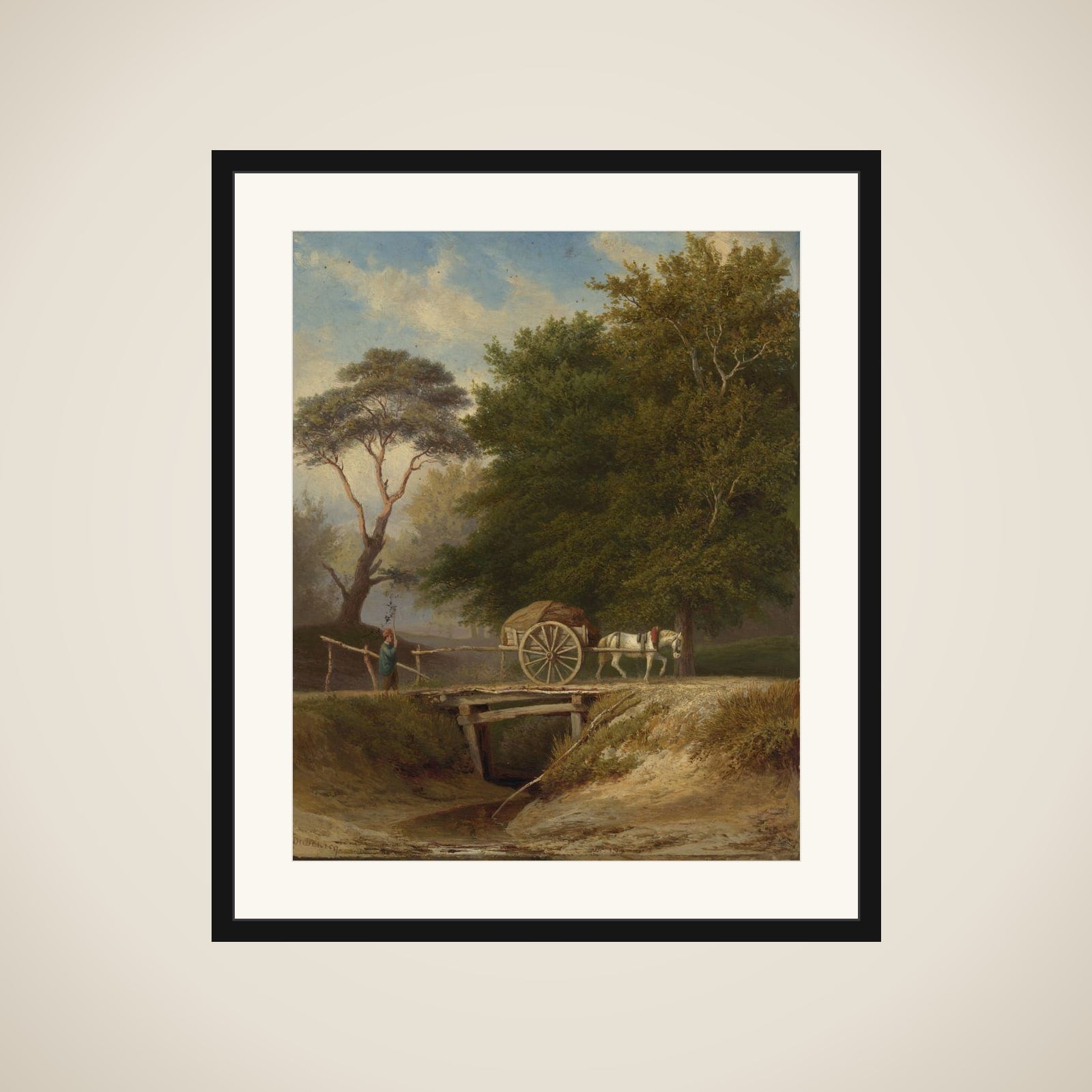 Landscape with brug te Wolfheze framed