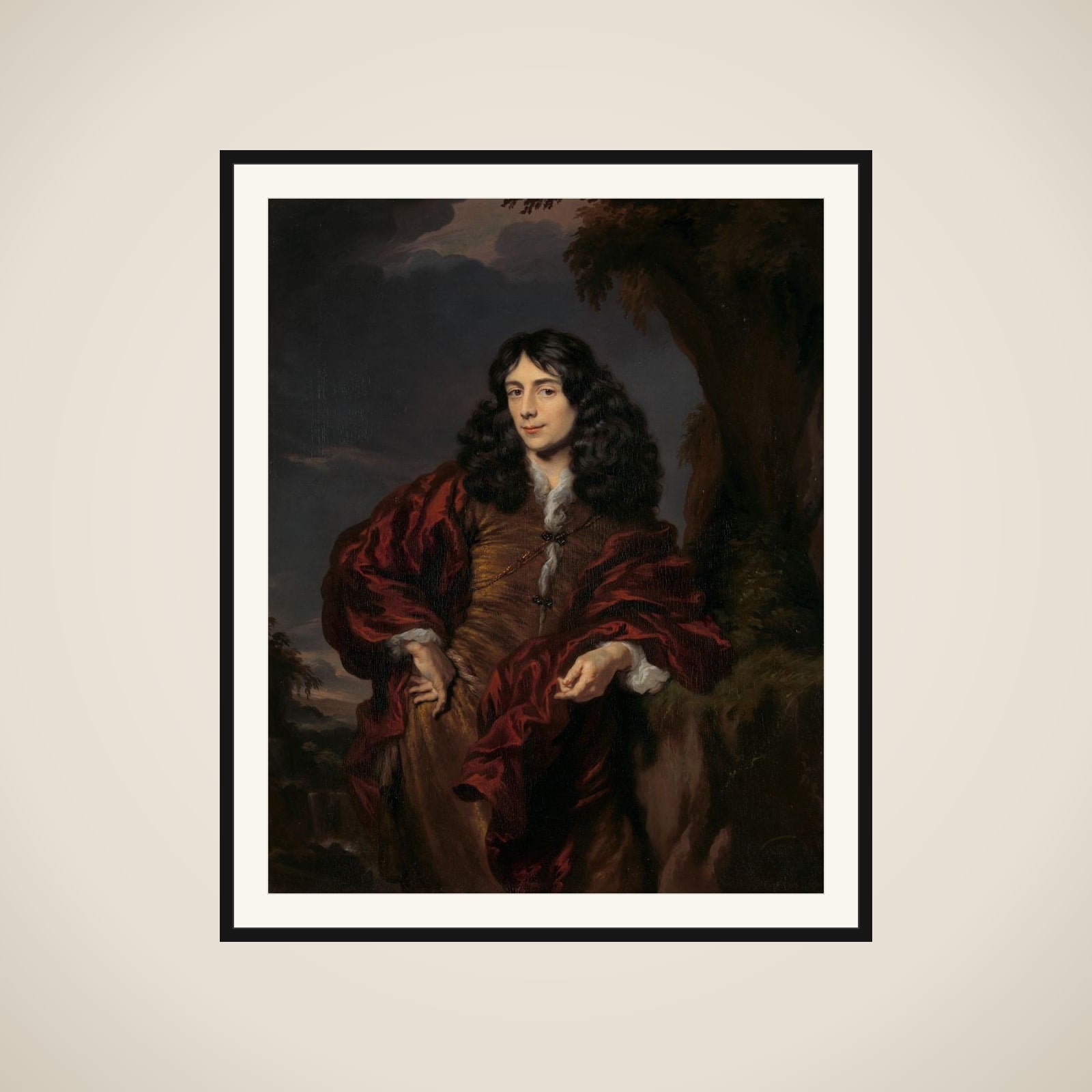 Portrait of a young man, possibly Simon van Alphen (1650-1730) framed