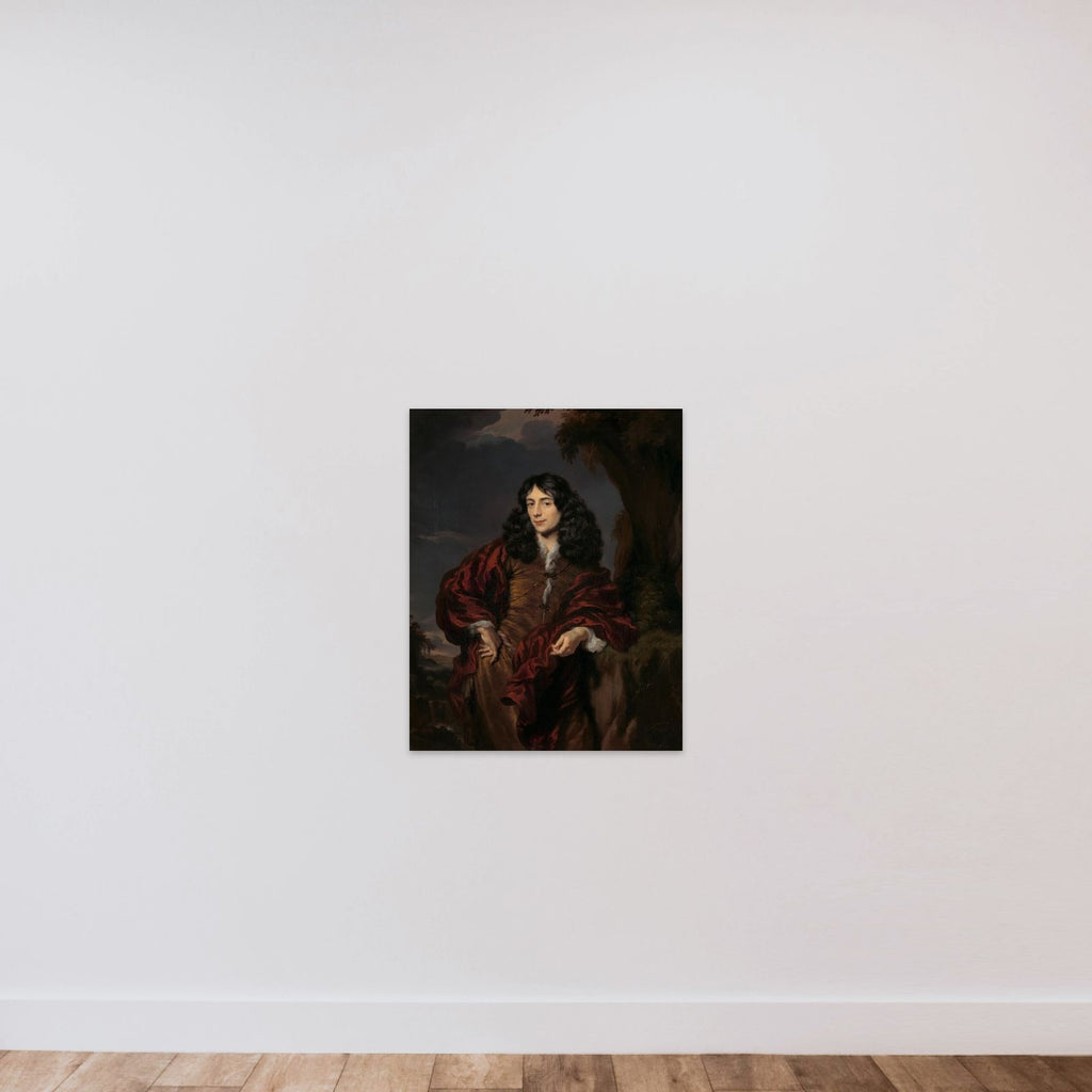 Portrait of a young man, possibly Simon van Alphen (1650-1730) unframed — shown to scale