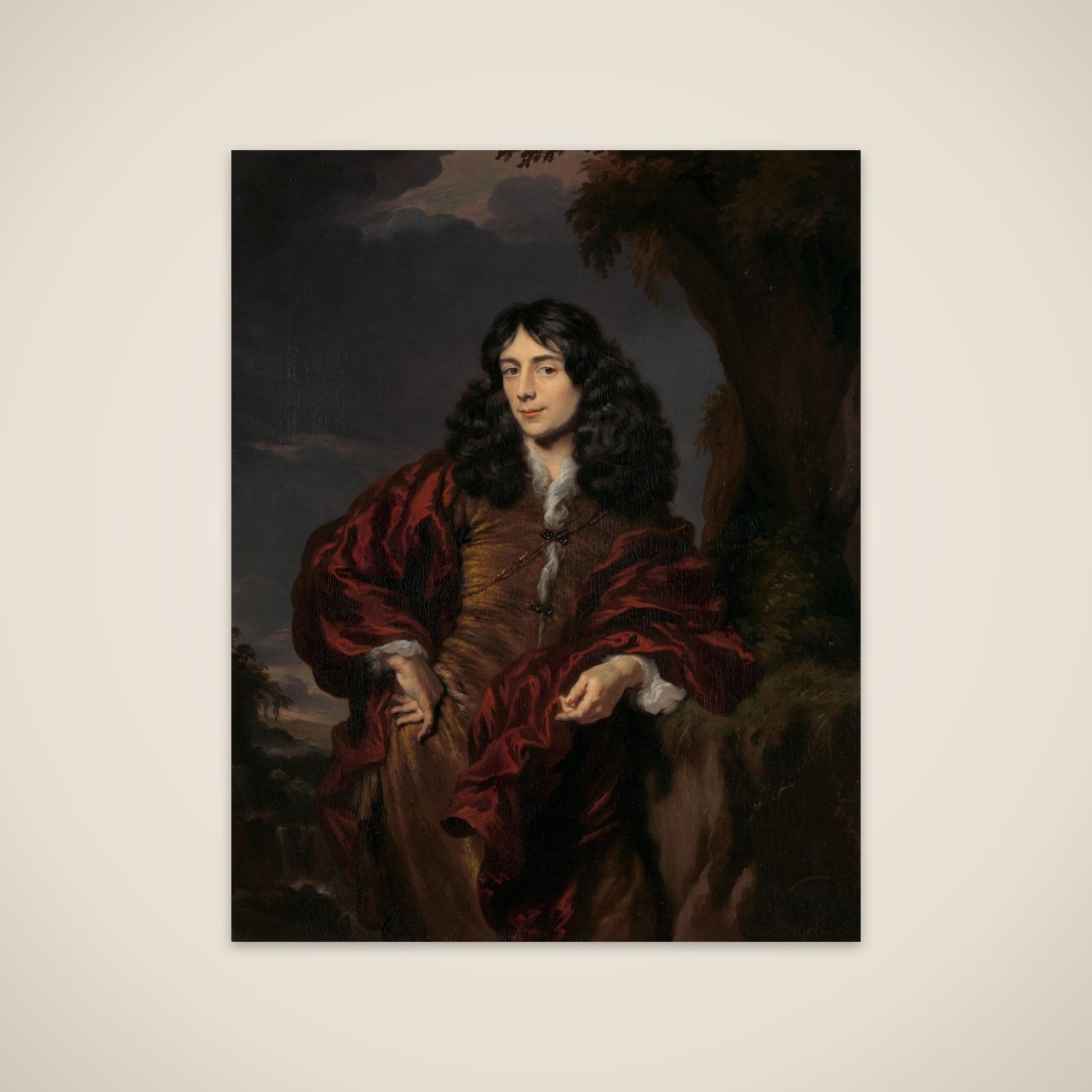 Portrait of a young man, possibly Simon van Alphen (1650-1730) unframed print