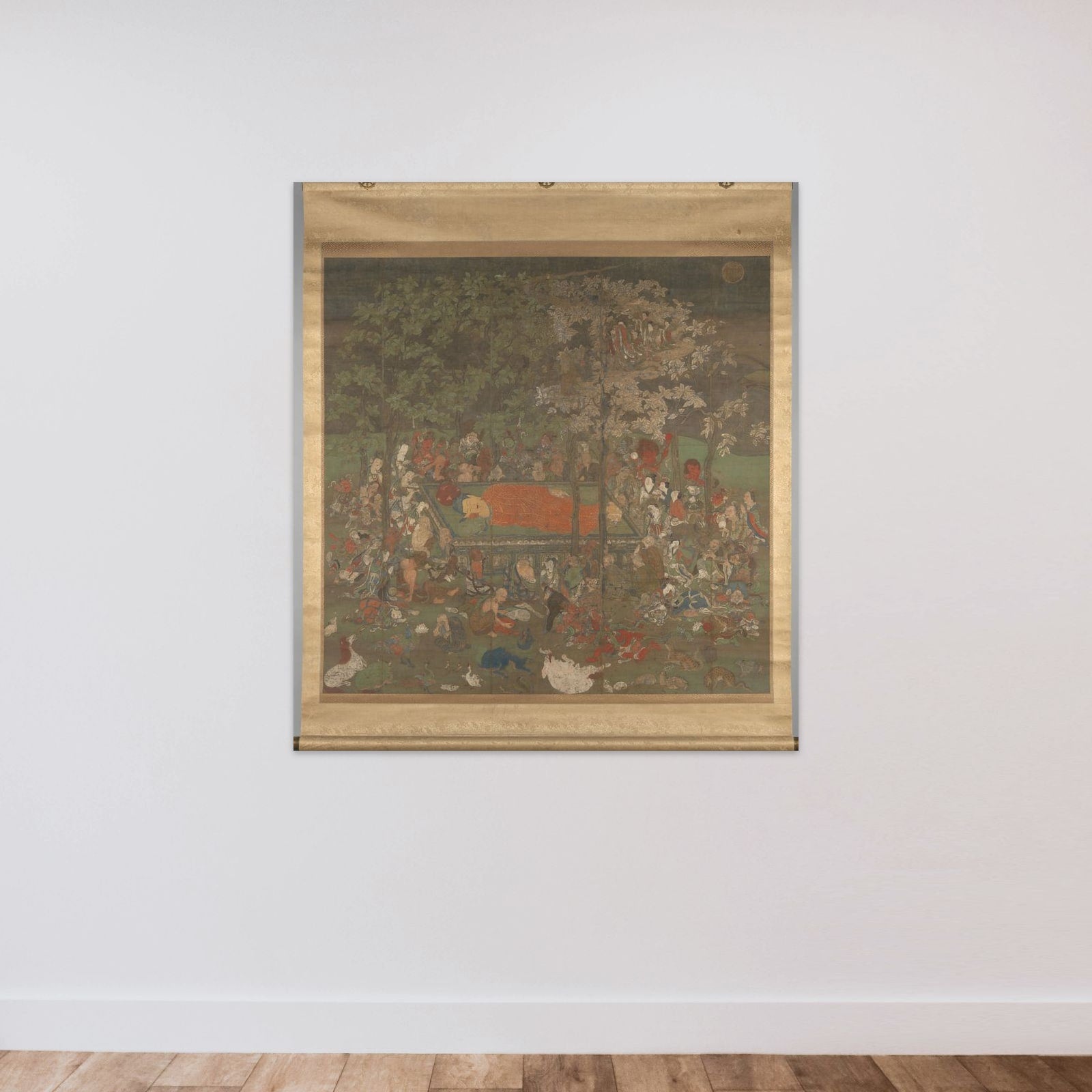 The Decease of the Historical Buddha unframed — shown to scale