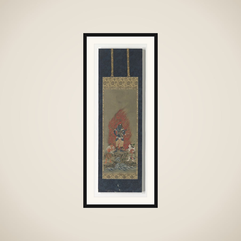 Fudōmyōō with attendants Kongara dōji and Seitaka dōji framed