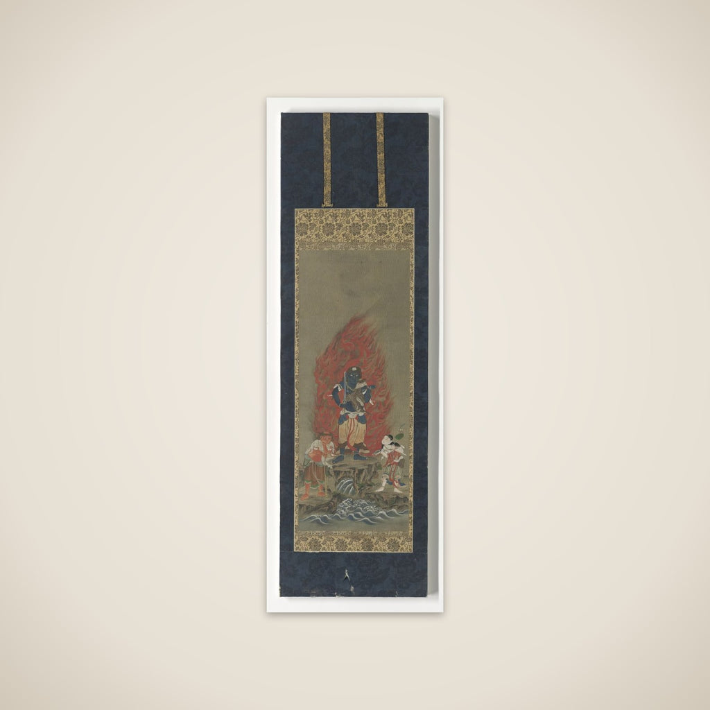 Fudōmyōō with attendants Kongara dōji and Seitaka dōji unframed print