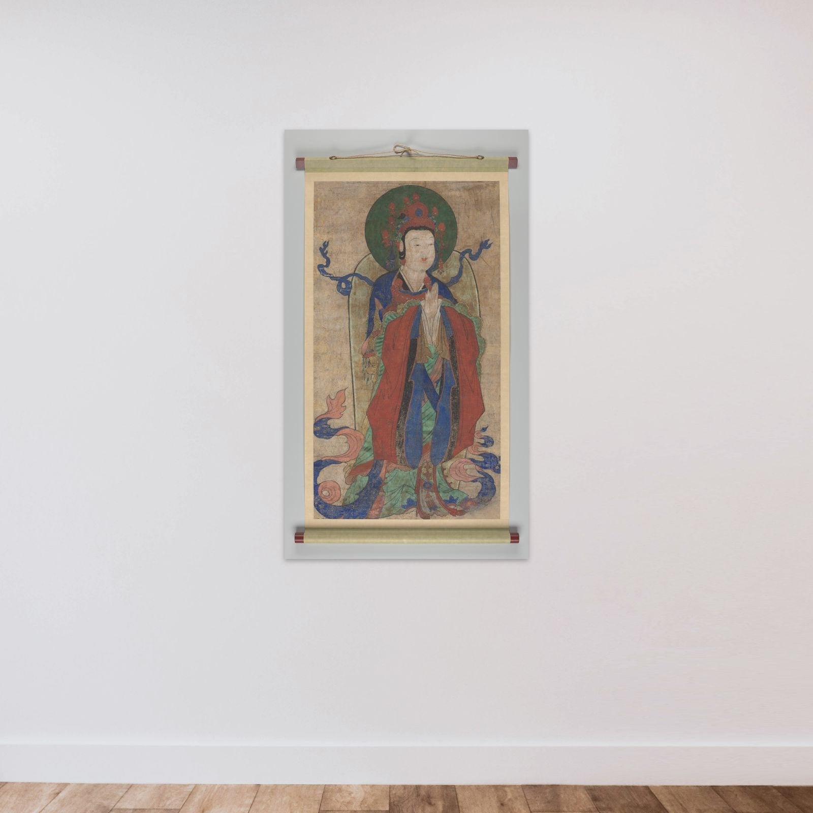 Bodhisattva unframed — shown to scale