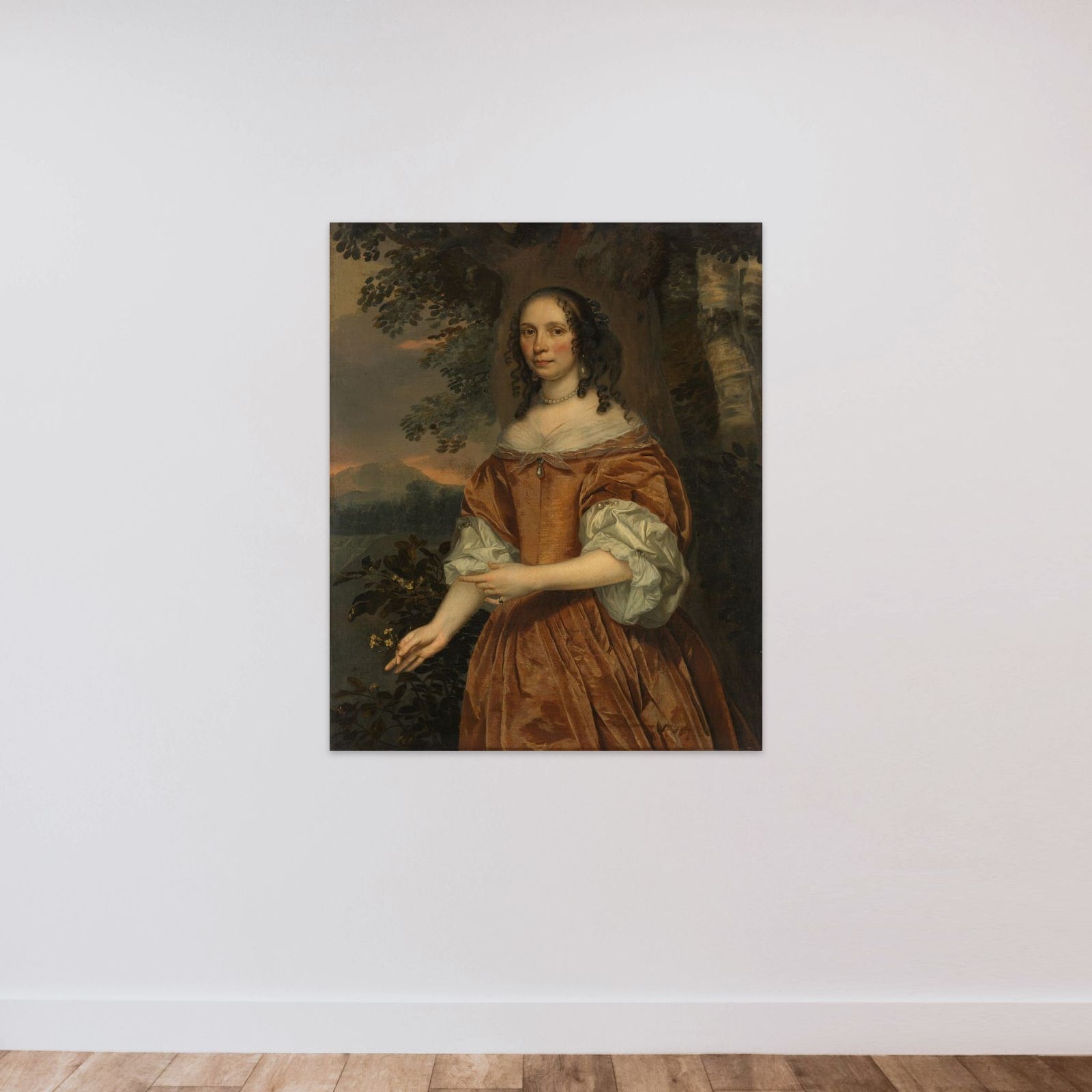 Portrait of Maria de Witte Françoisdr (1616-70) unframed — shown to scale