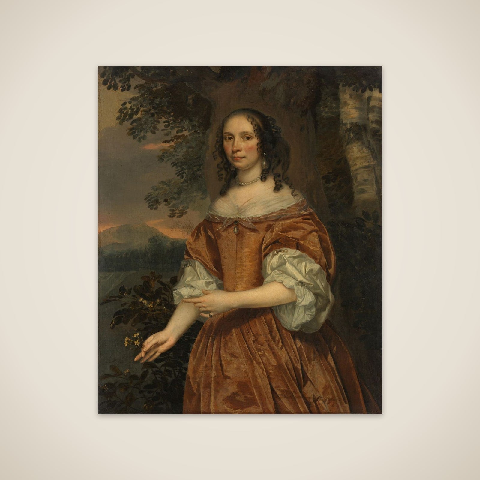 Portrait of Maria de Witte Françoisdr (1616-70) unframed print