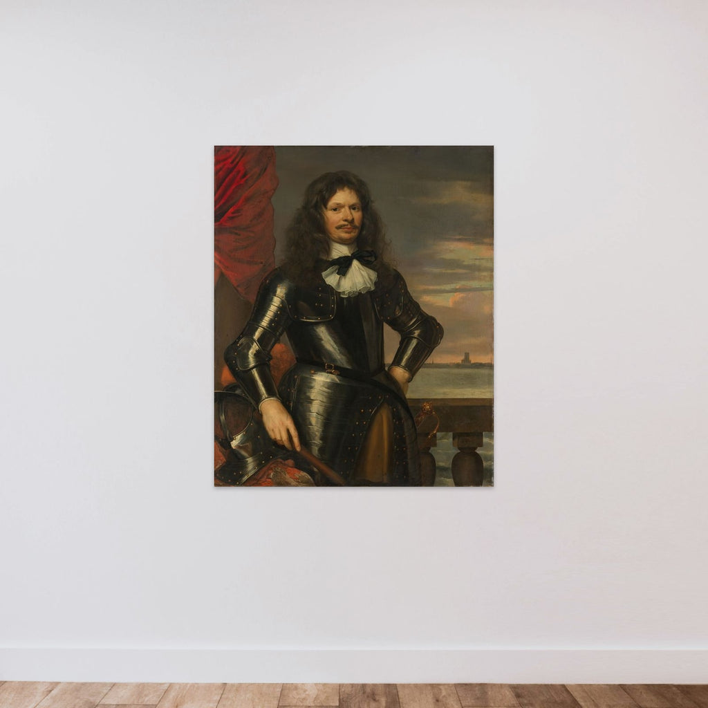 Portrait of Johan van Beaumont (1609-95) unframed — shown to scale