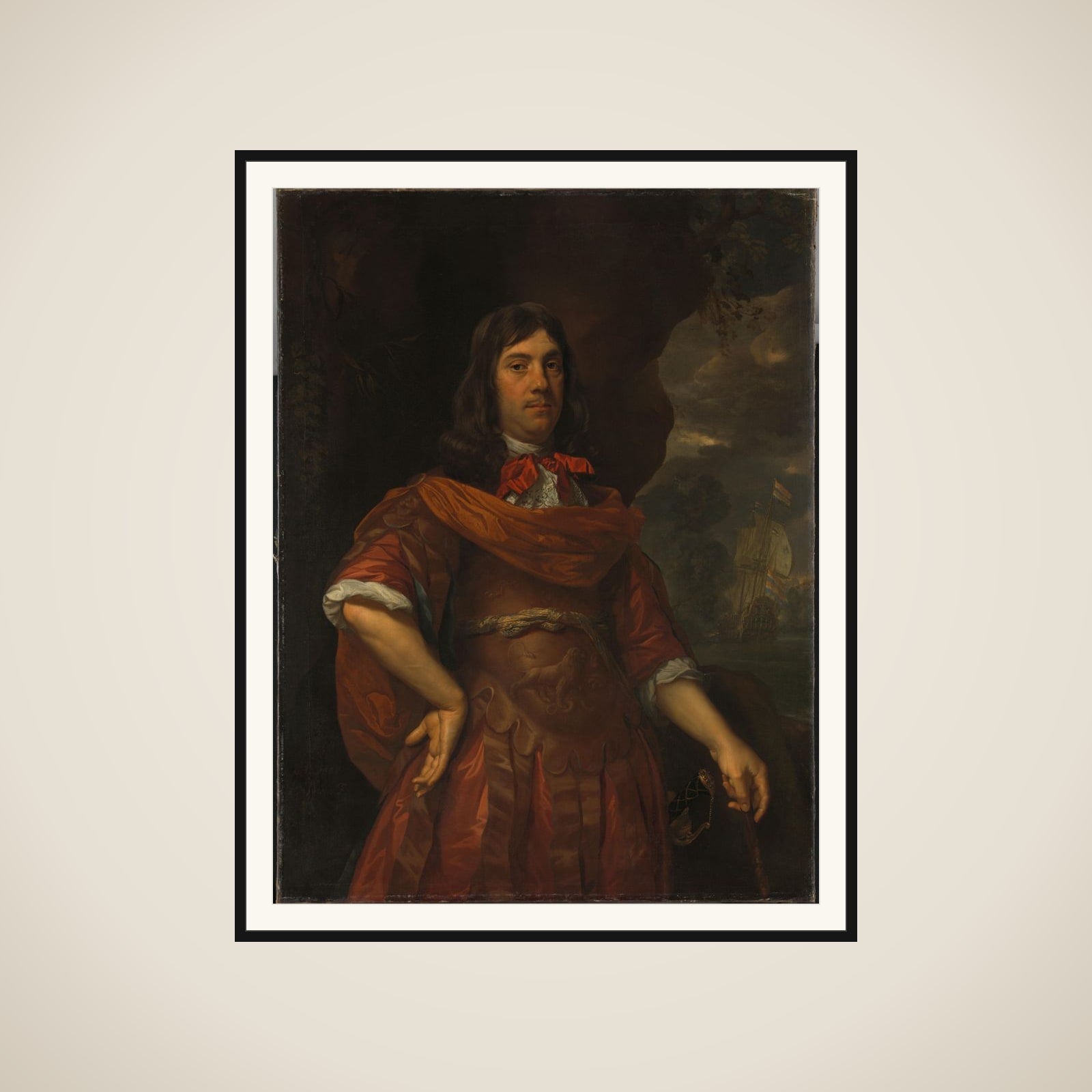 Portrait of Cornelis Tromp (1629-91) framed