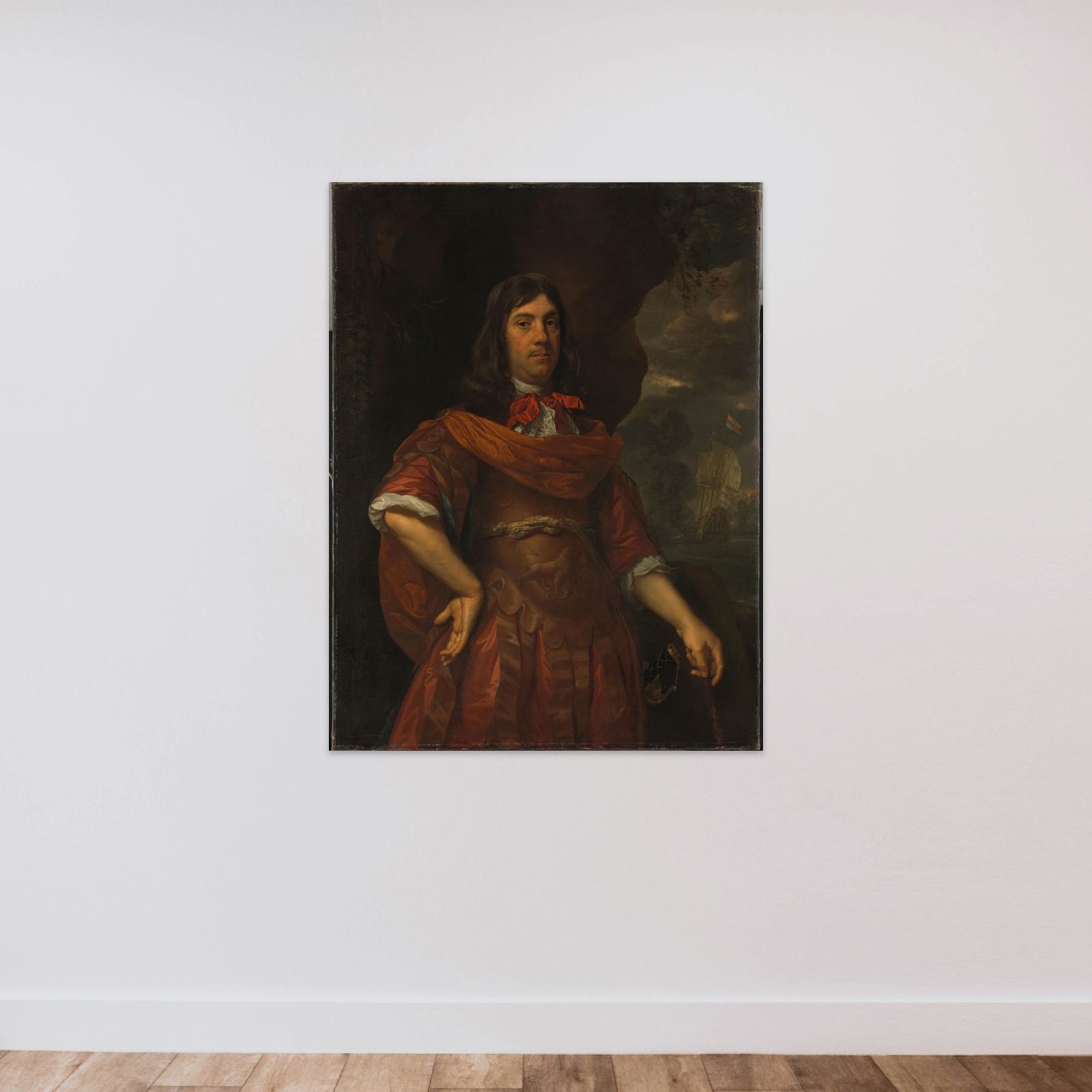 Portrait of Cornelis Tromp (1629-91) unframed — shown to scale