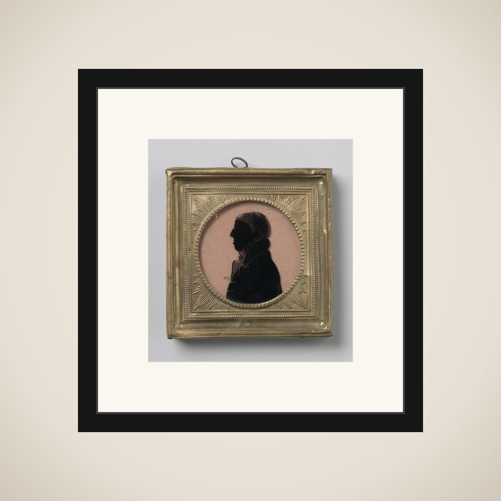 Silhouet portret van een man framed
