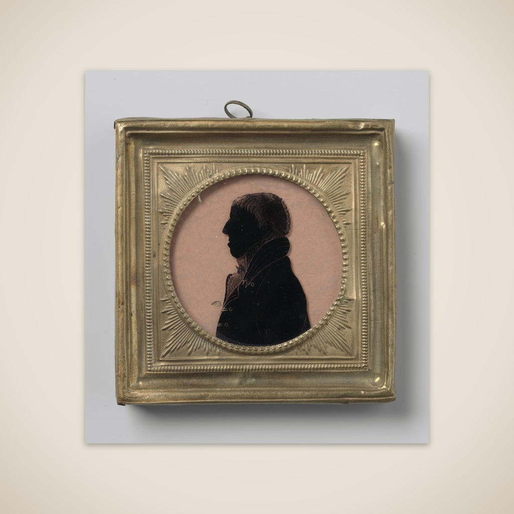 Silhouet portret van een man unframed print