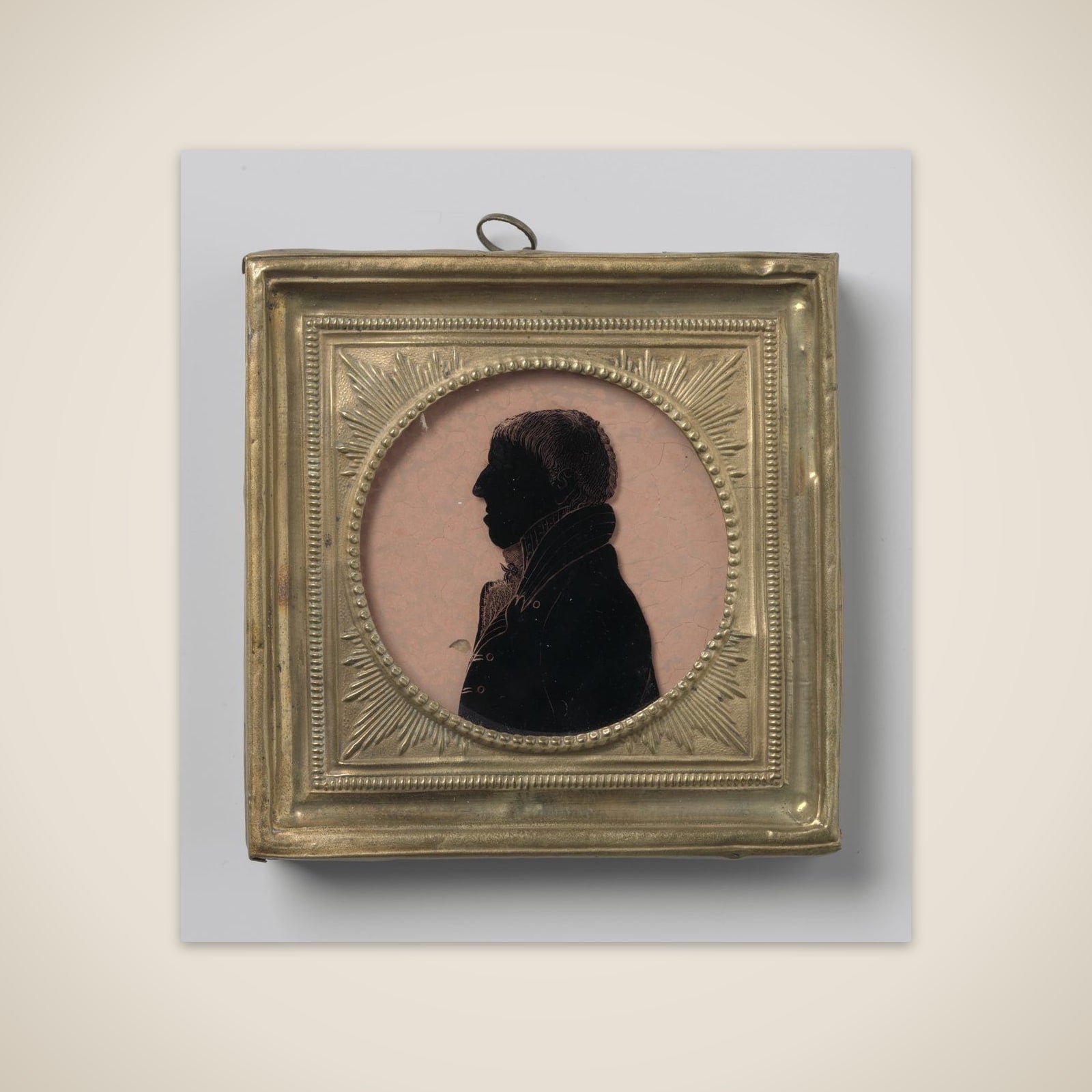 Silhouet portret van een man unframed print