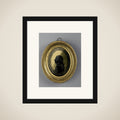 Silhouet portret van een man in officiersuniform framed