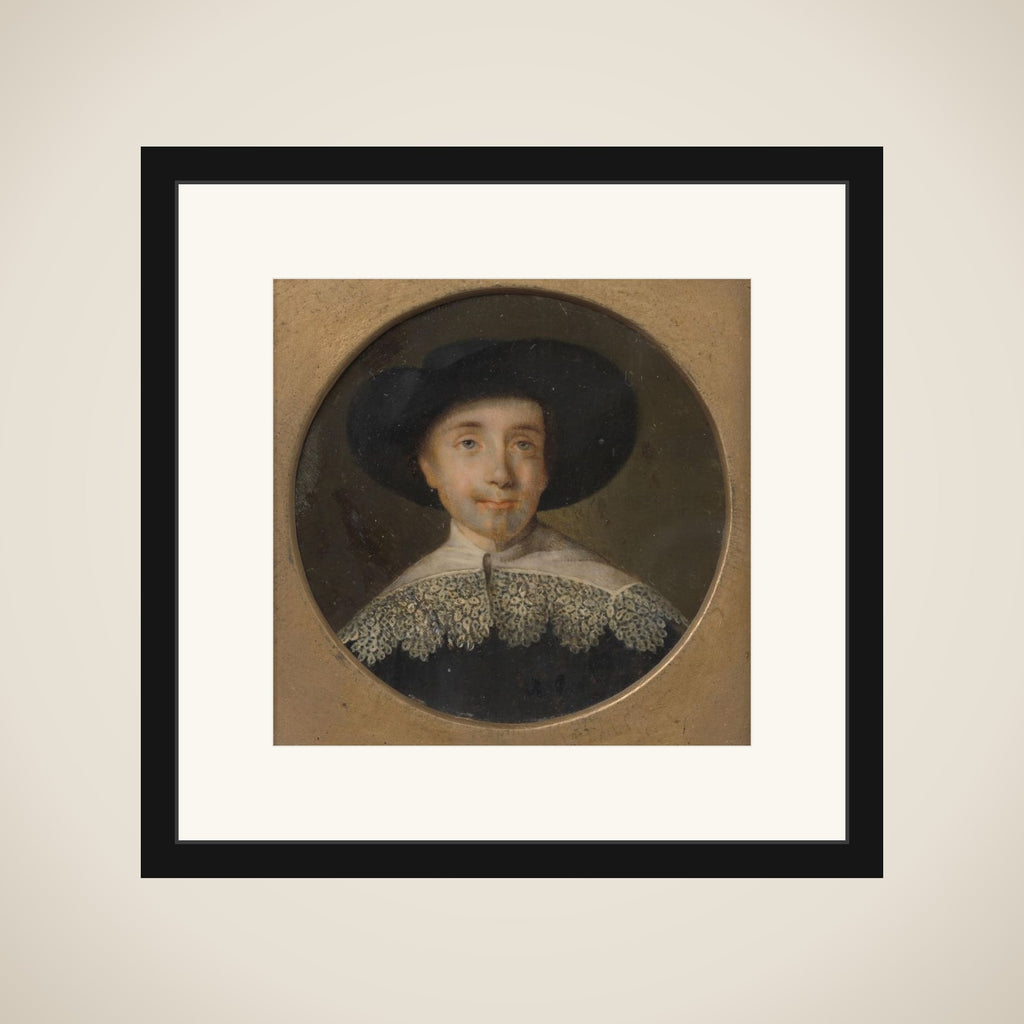 Portrait of een man in zeventiende-eeuwse kleding framed