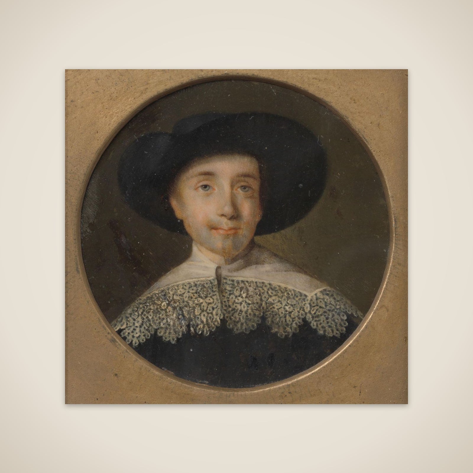 Portrait of een man in zeventiende-eeuwse kleding unframed print