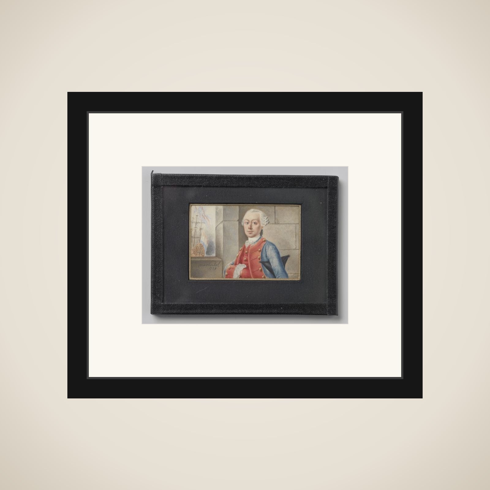 Portrait of een zeeofficier framed