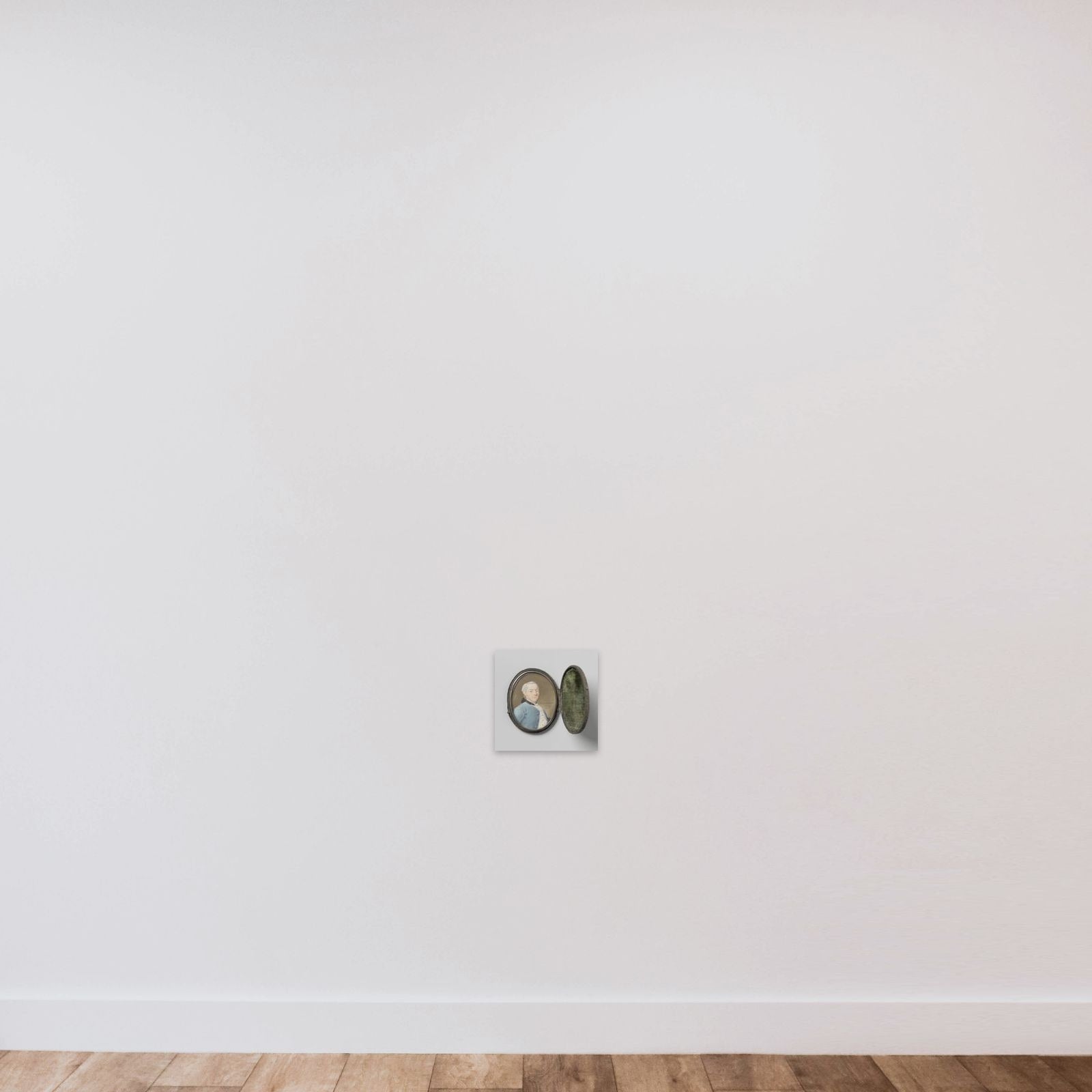 Portrait of een man unframed — shown to scale