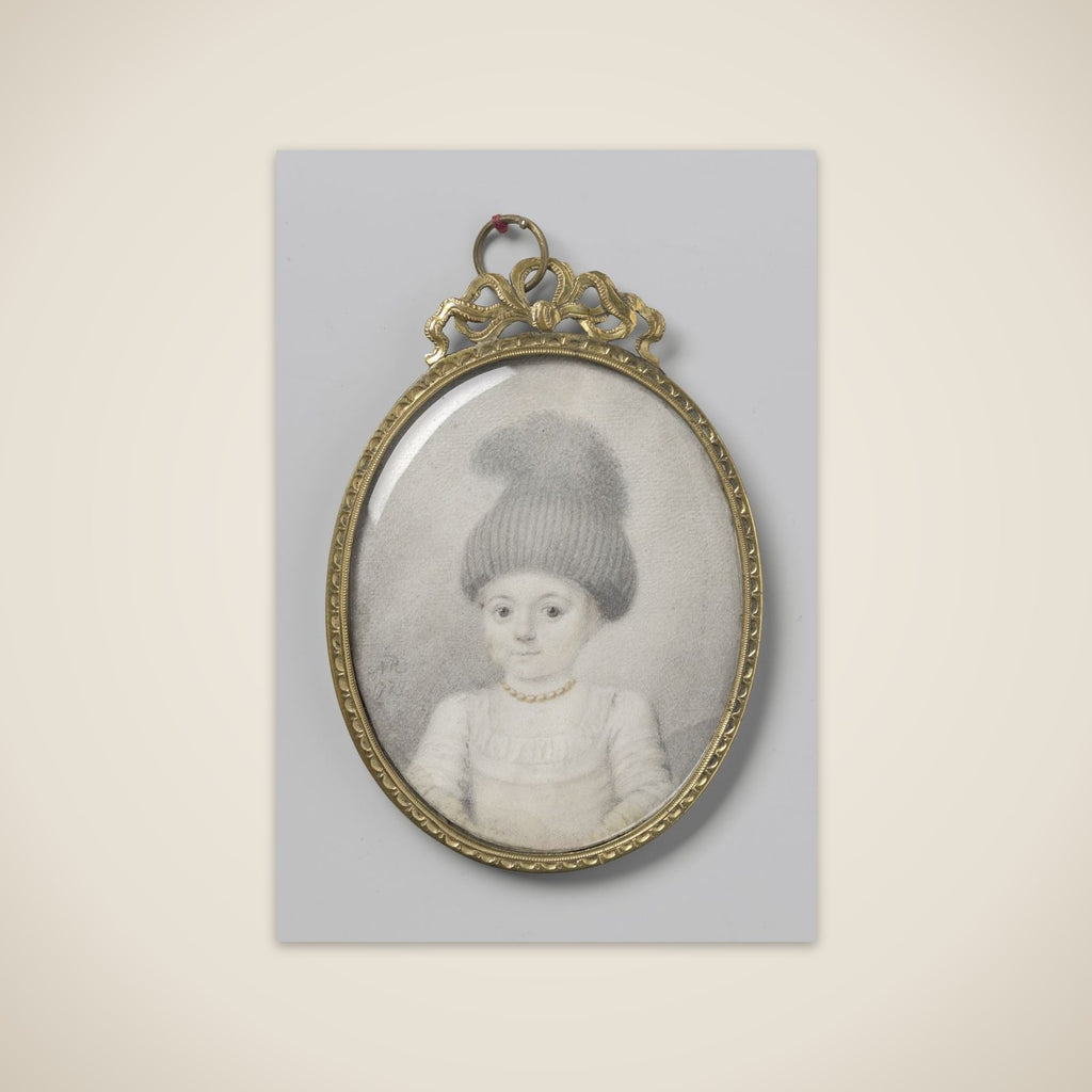 Portrait of een girl with een 'valhoedje' unframed print
