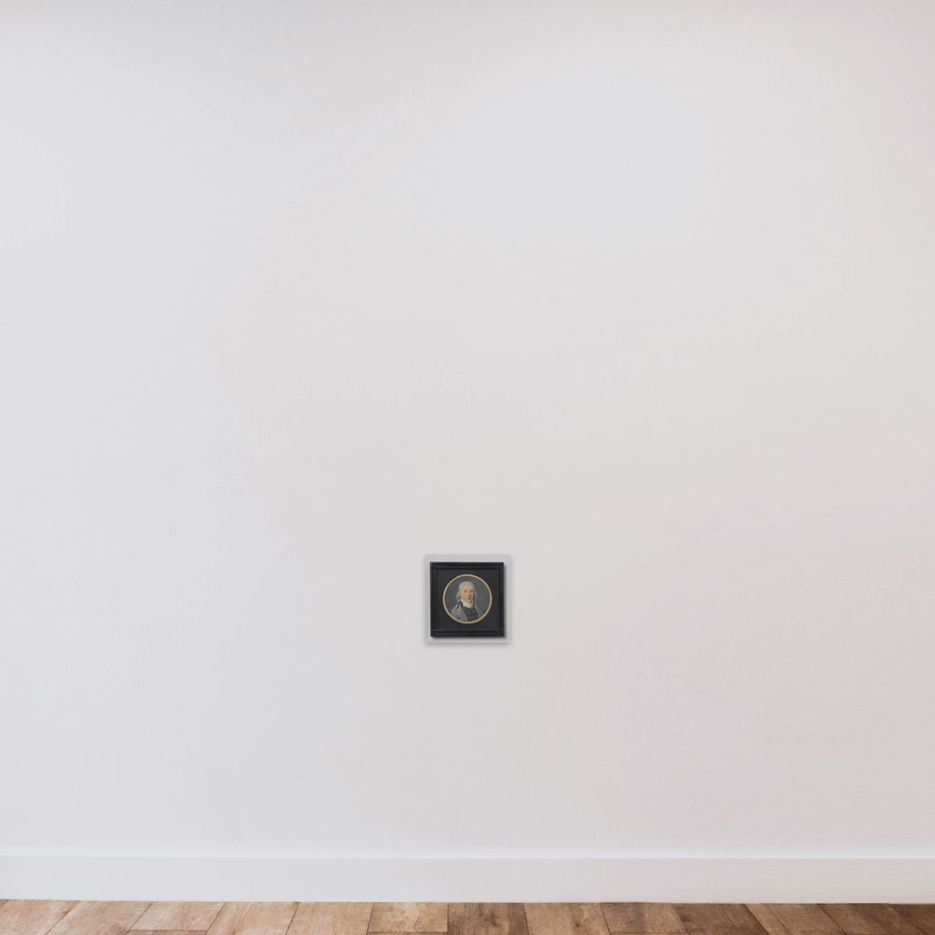 Portrait of een man unframed — shown to scale