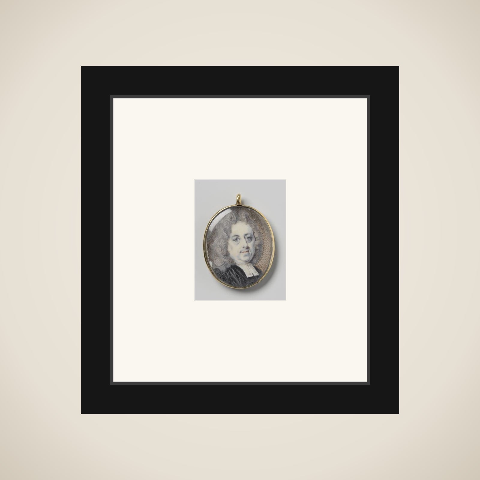 Portrait of een predikant framed