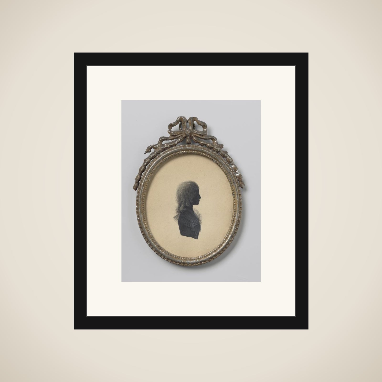 Silhouet portret van een boy framed