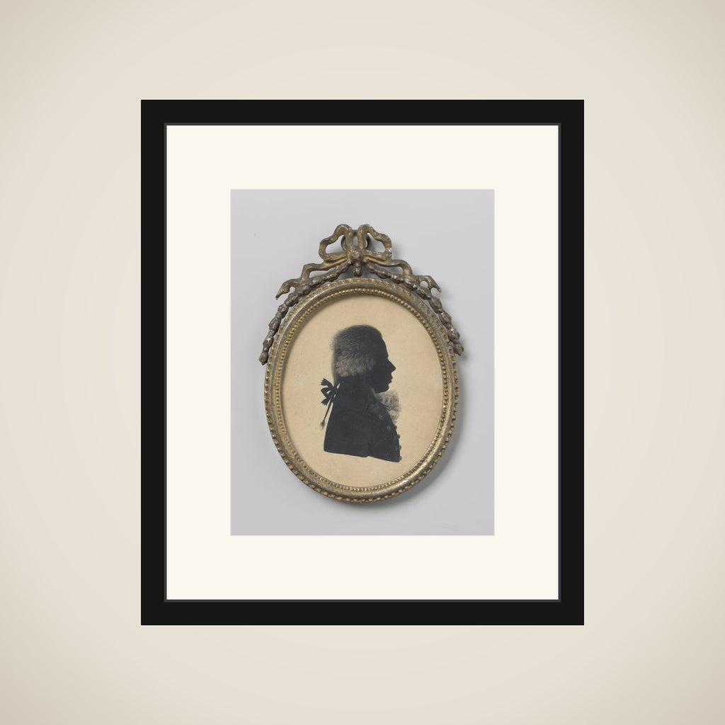Silhouet portret van een man framed