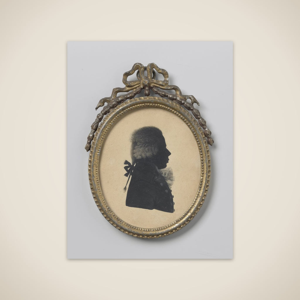 Silhouet portret van een man unframed print