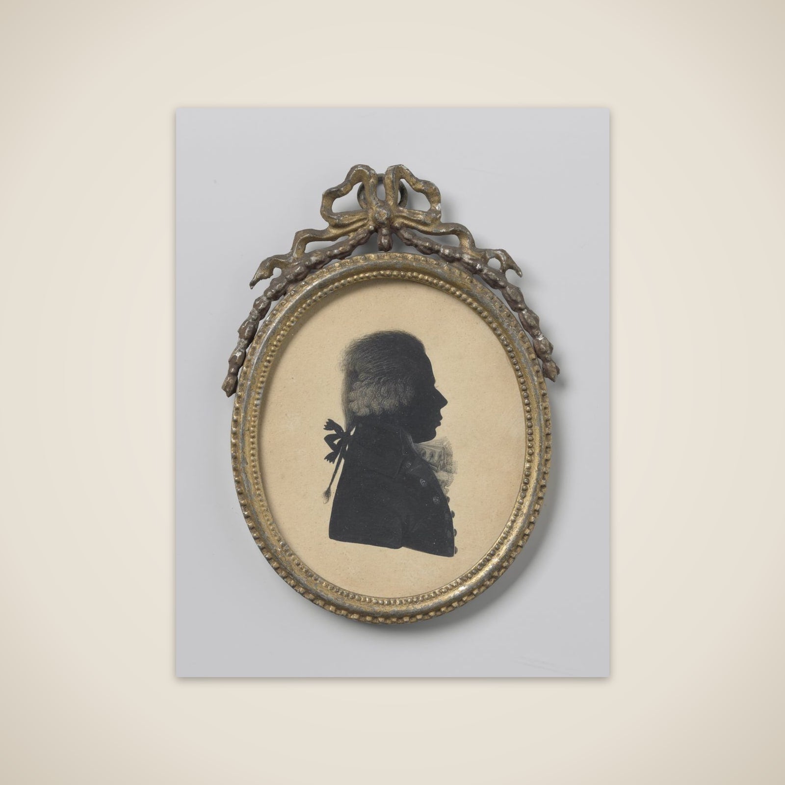 Silhouet portret van een man unframed print