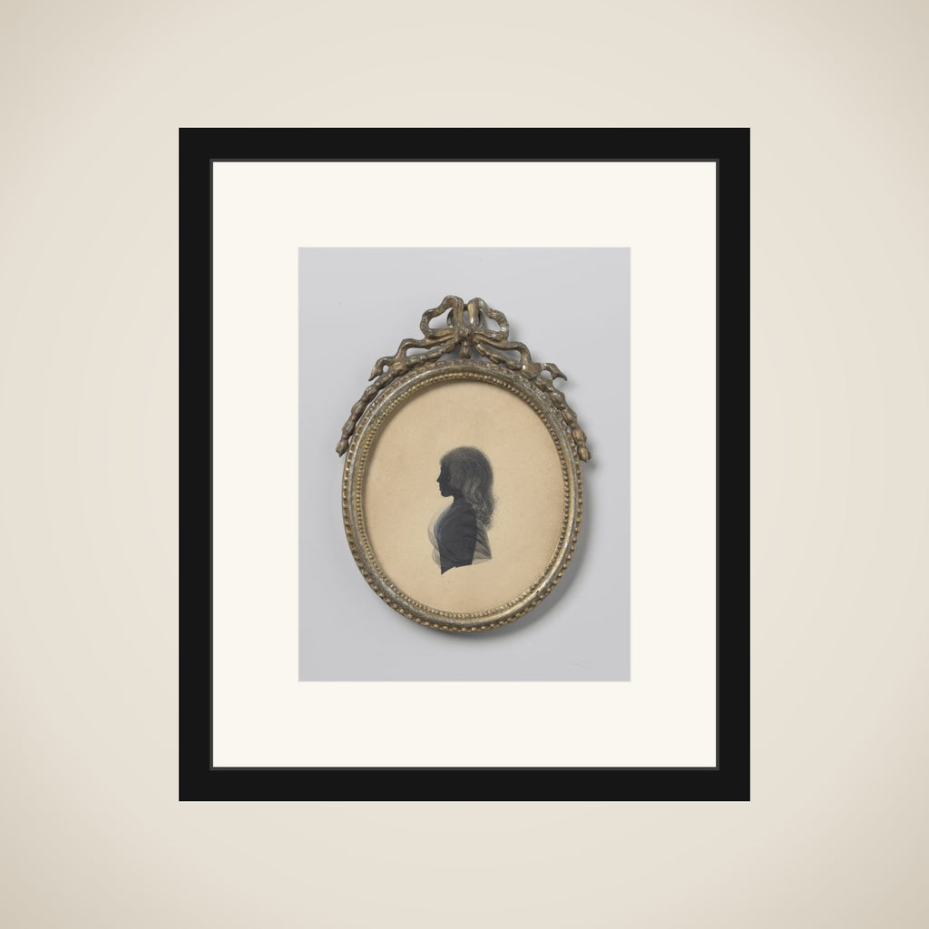 Silhouet portret van een girl framed